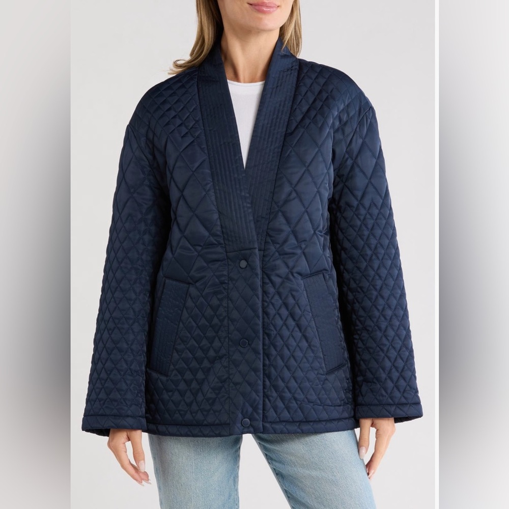 Rebecca Minkoff Dark‎ Blue Quilted Puffer Jacket